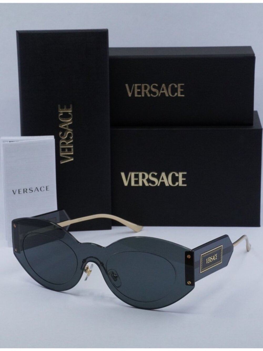 Versace VE2276 100287 Geometric Sunglasses – Dark Grey